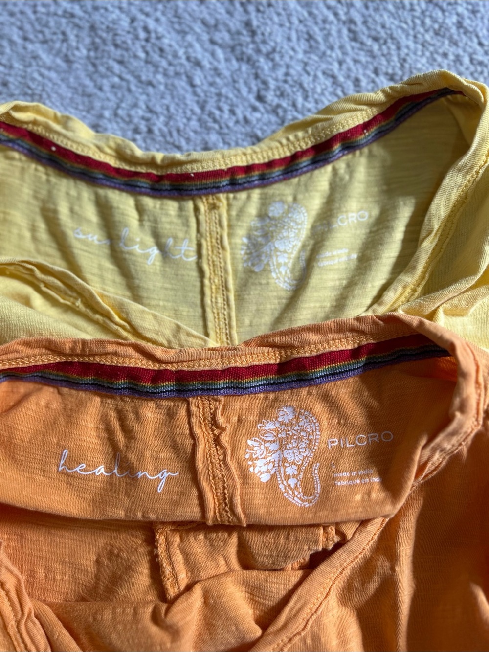 Pilcro Short-Sleeve Boxy Tees in Orange and Yellow bundle of 2 size L - Picture 7 of 10